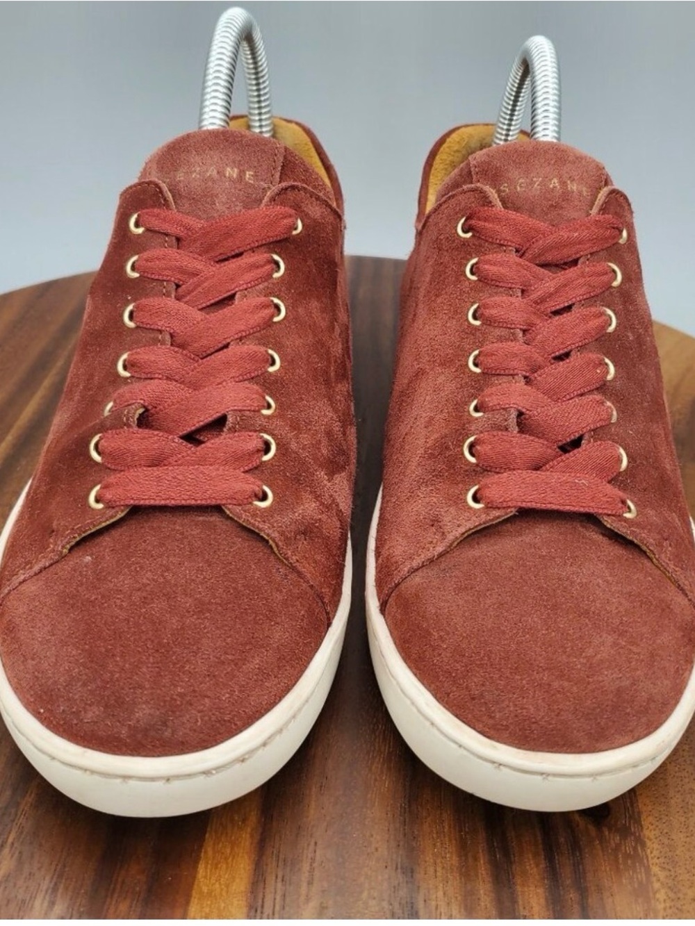 Sézane Jack Suede Sneakers Rust Red Size 39 US 8